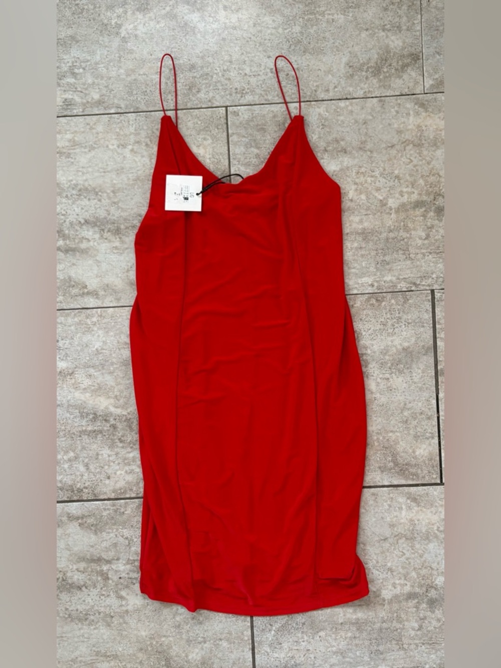 Red Slip Mini Dress with Spaghetti Straps